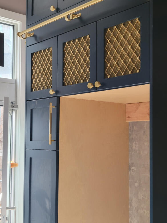 Navy Blue Kitchen Cabinet Install